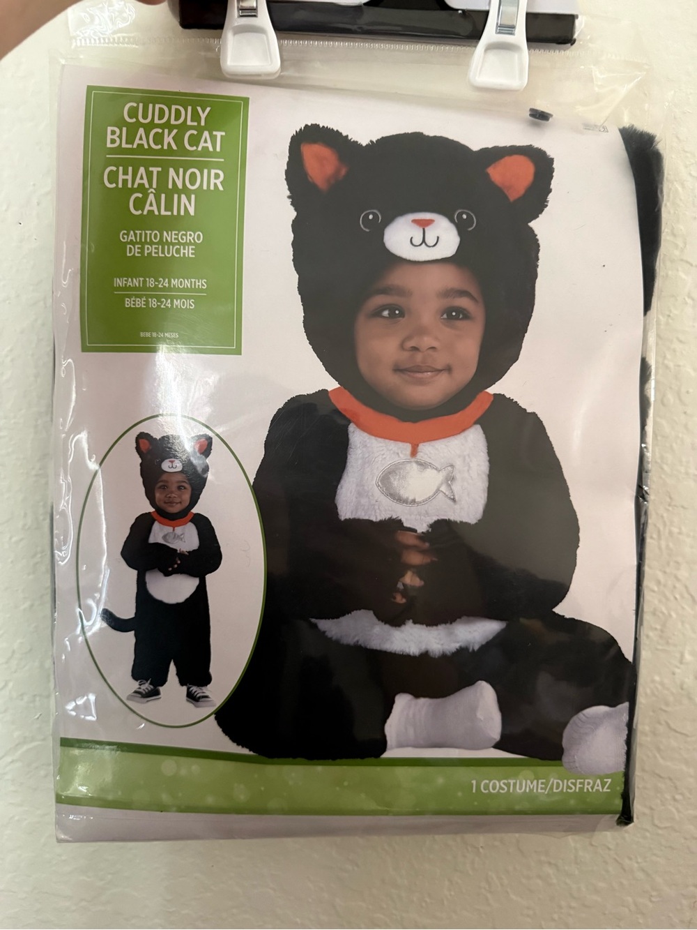 Carter's Cuddly Black Cat Costume - Black with White and Orange